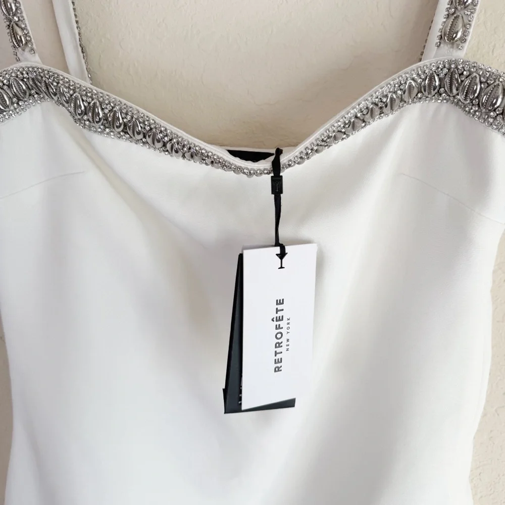 Retrofete Regina Shell White Mini Dress Size Medium - Picture 4 of 9